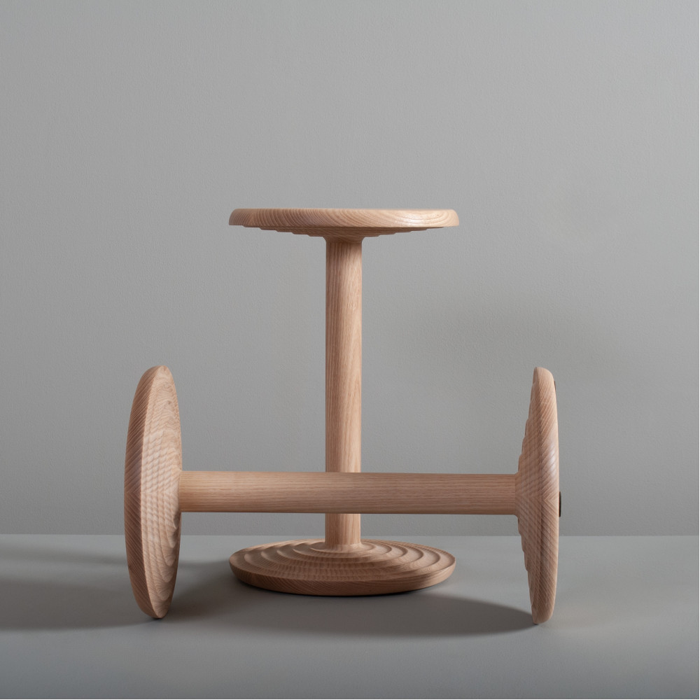 Handcrafted ash drink table