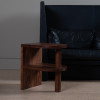 Curved Walnut Pillar End Table. WCFP1