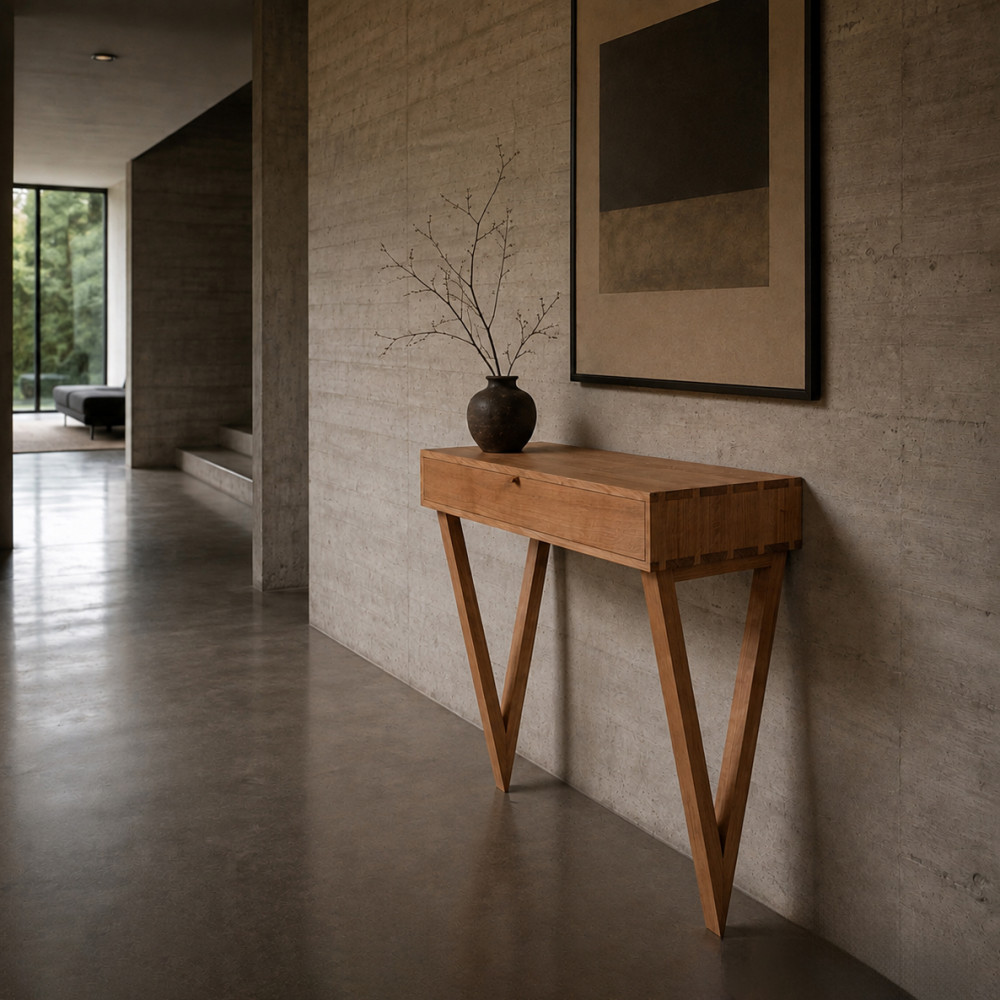 Handcrafted Oak SVC1 Drawer Console 