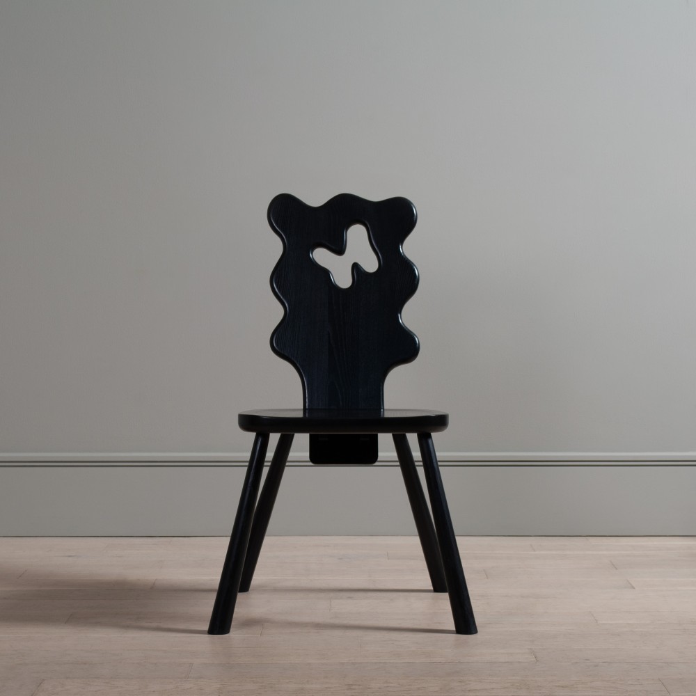 Wavy Black Ash Dining Chair