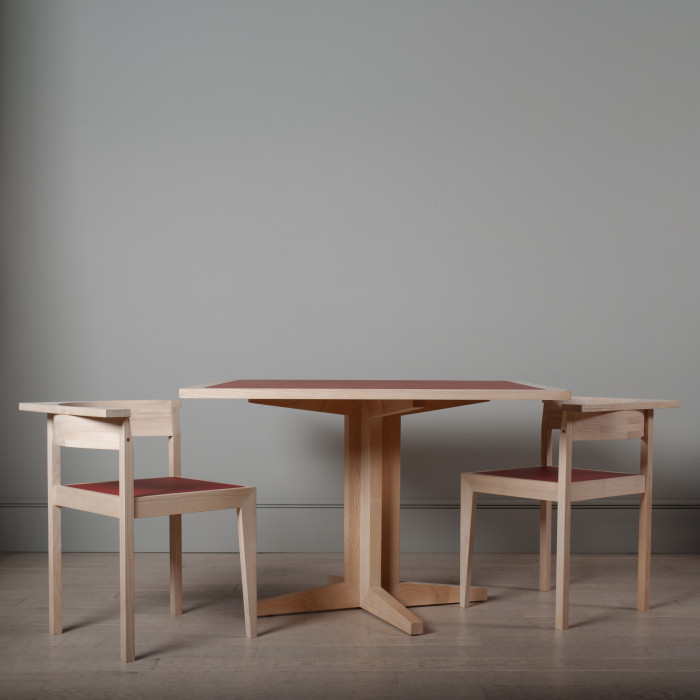 Danish Bjarnoe ash table and chair set