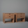 Double drawer floating night stands