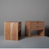 Double drawer floating night stands