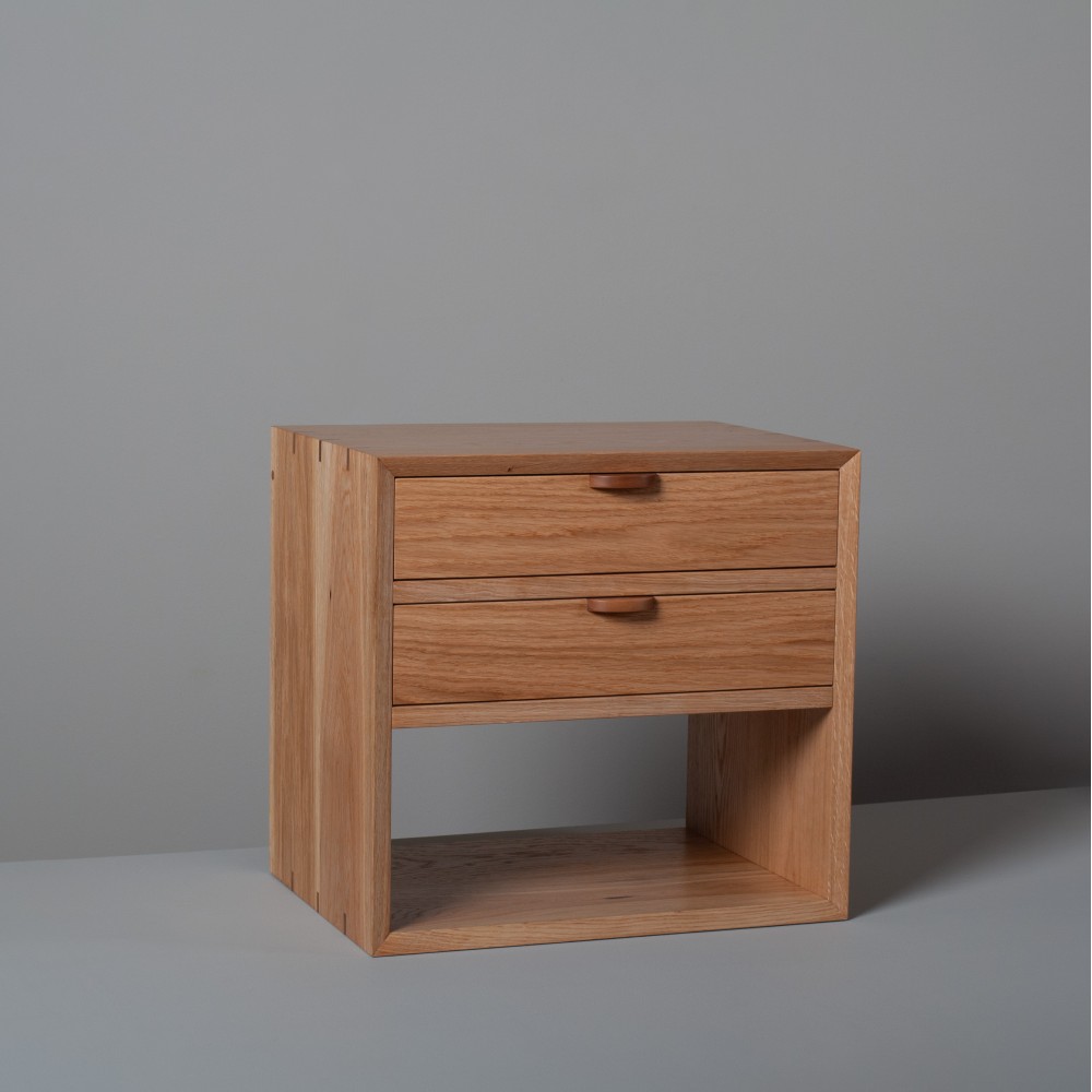 Double drawer floating night stands