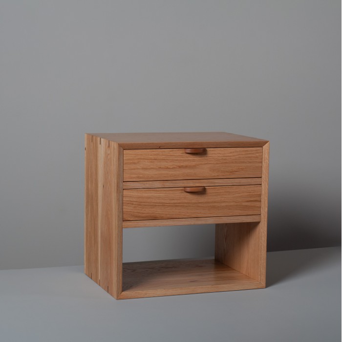 Double drawer floating night stands