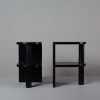 Curve Ebonised Tiered Nightstand Table
