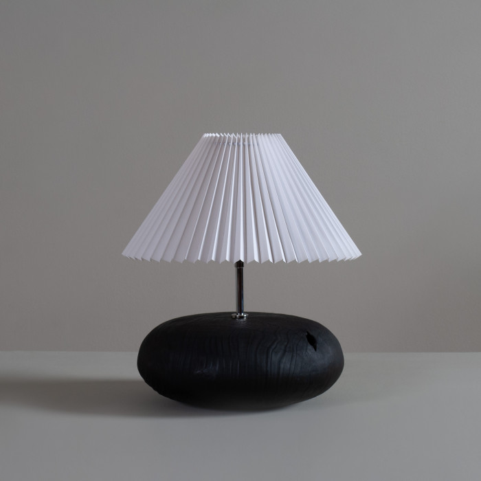 Large Handcrafted Scorched Yakisugi Lamp