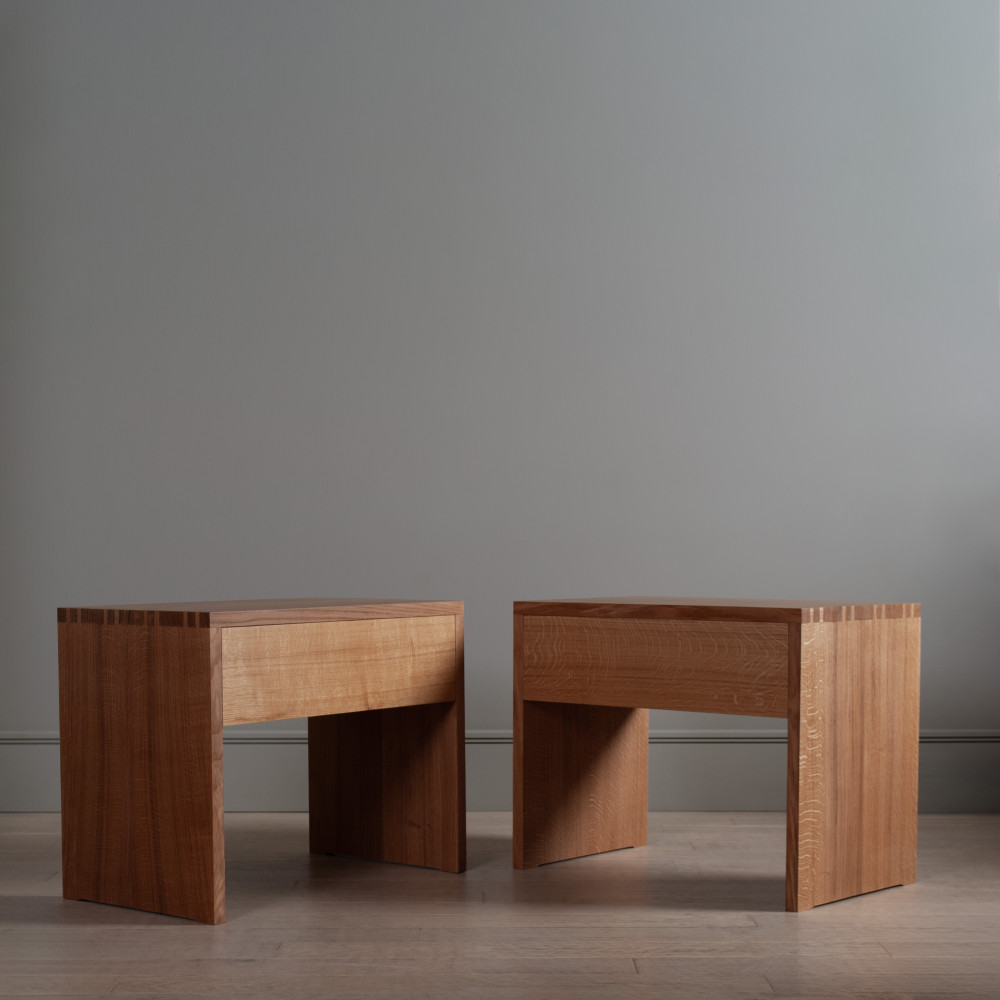 Large Handcrafted Oak Nightstand. Model BTD02.