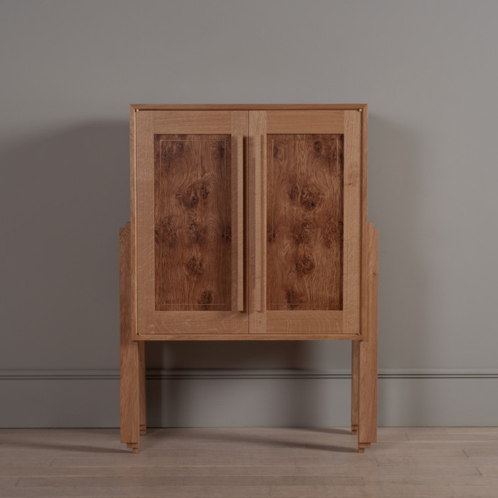 Oak Ziggurat Cabinet - Dry Bar
