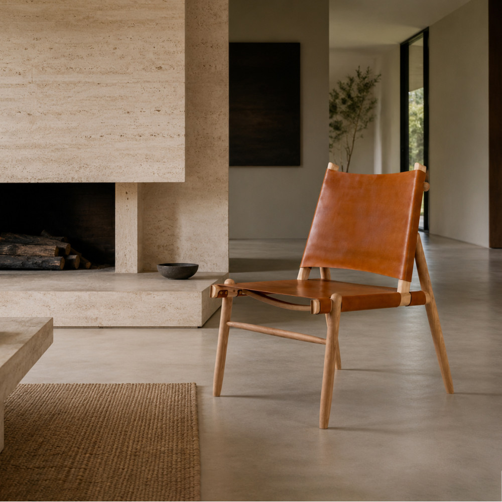 Leather Sling Easy Chair