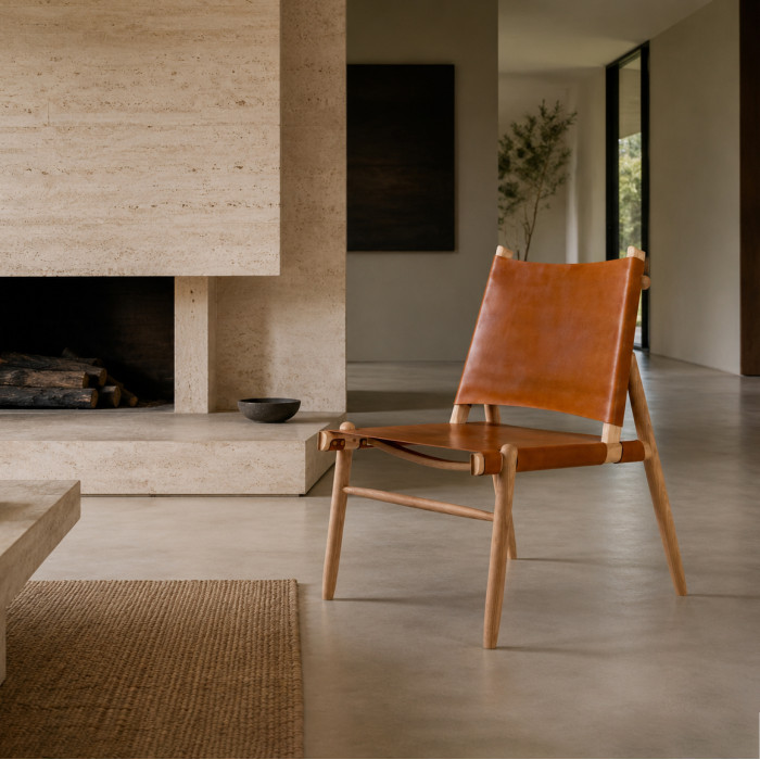 Leather Sling Easy Chair
