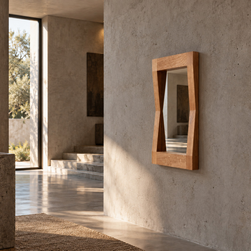 Handcrafted Furrow Mirror